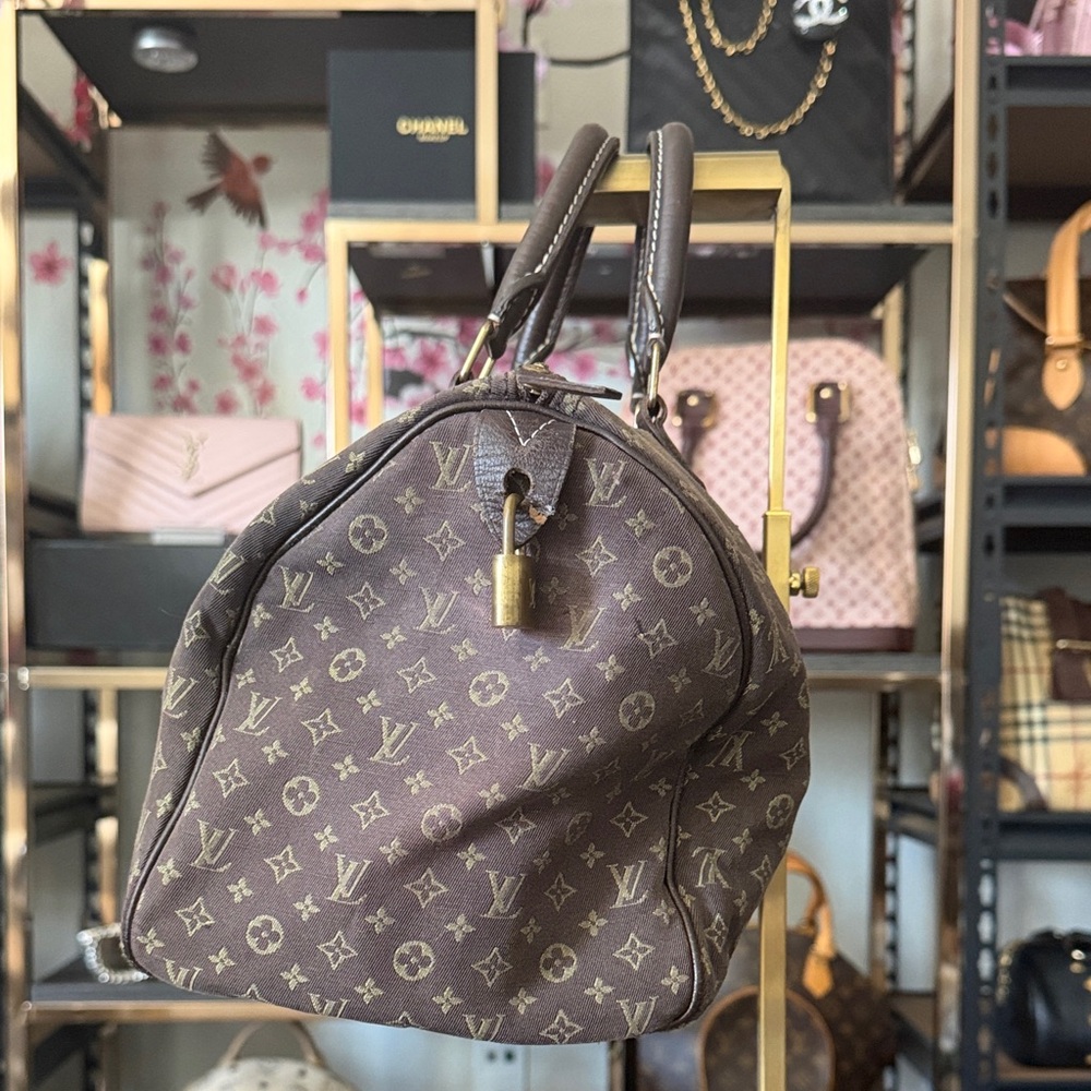 Louis Vuitton Brown Mini Lin Speedy 30 Monogram Top-Handle Bag - Picture 2 of 8